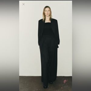 Zara Black High-waisted Wide Leg Trousers XS. Brand New.